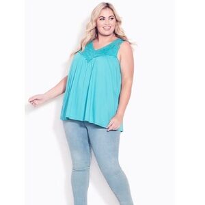 Avenue size 20 turquoise crocheted swing tank